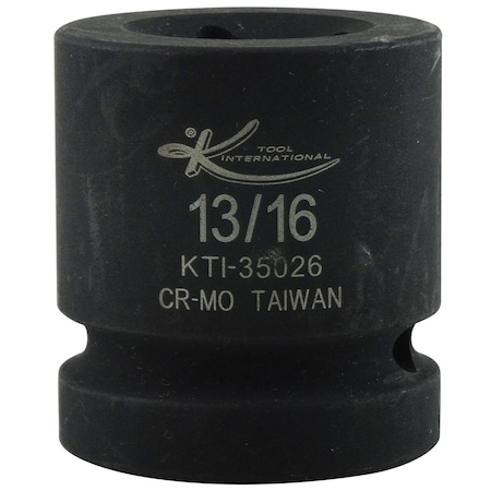 K-Tool International 1" Drive Impact Socket black oxide, Budd Whl Impct 1"DrX13/16"Sq KTI-35026